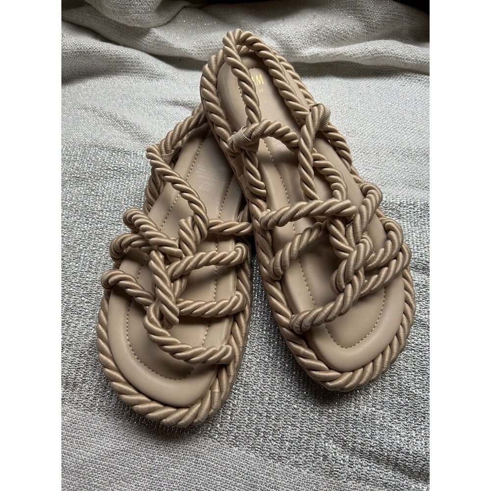 Rope Sandals Women's Size 7 Medium Width Beige Vegan